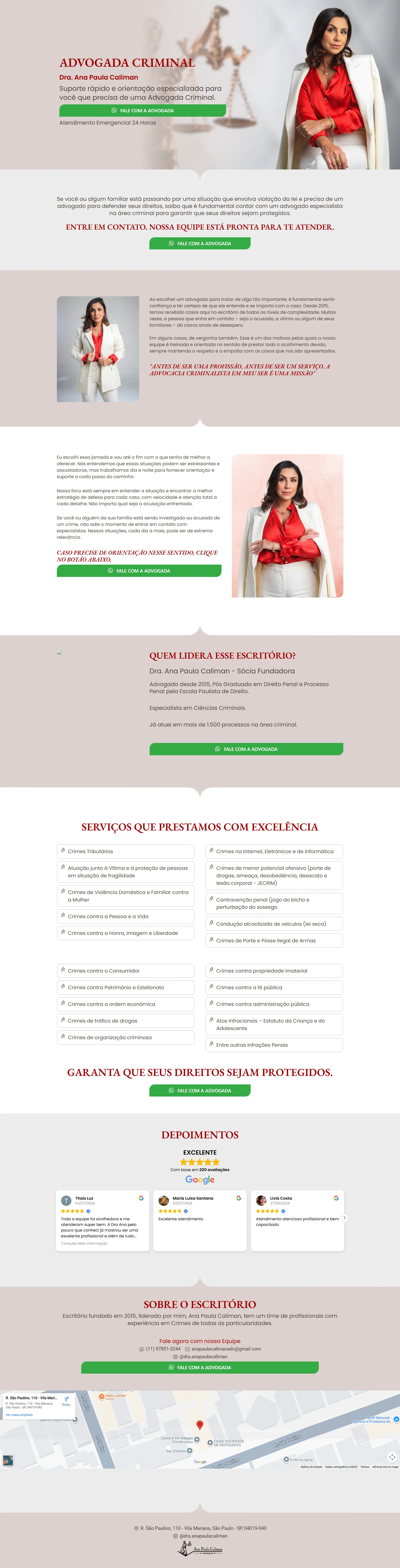 Preview completo do site Caliman Advogados Criminalistas