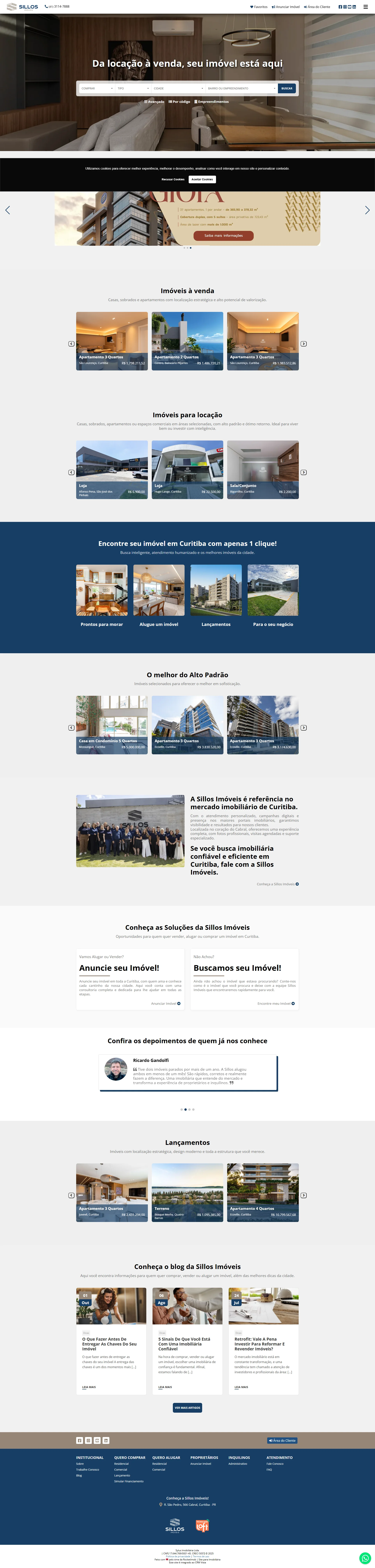 Preview completo do site Imobiliária Sillos