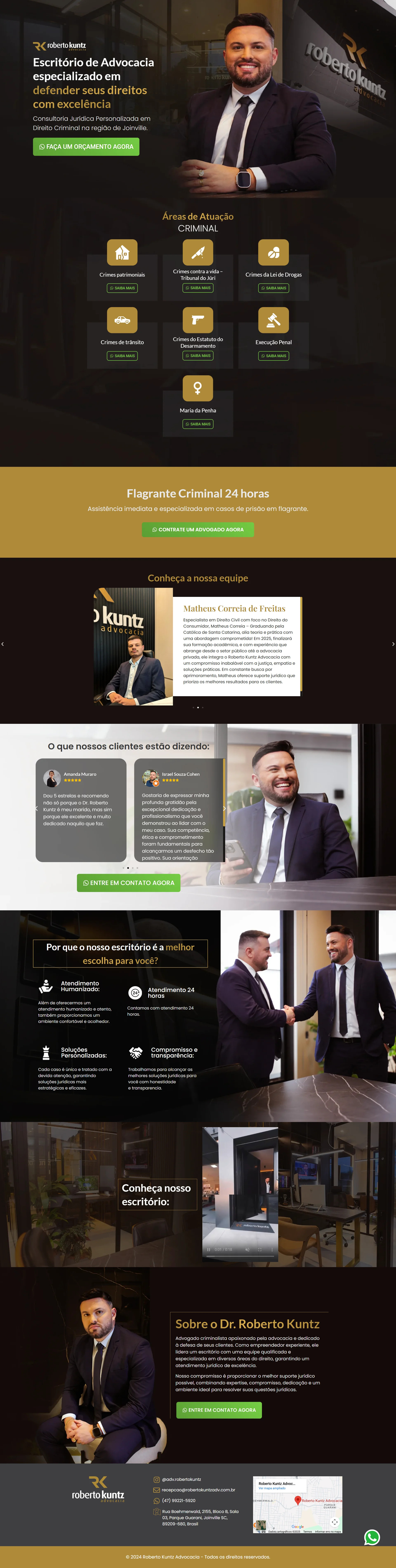 Preview completo do site Roberto Kuntz Advocacia